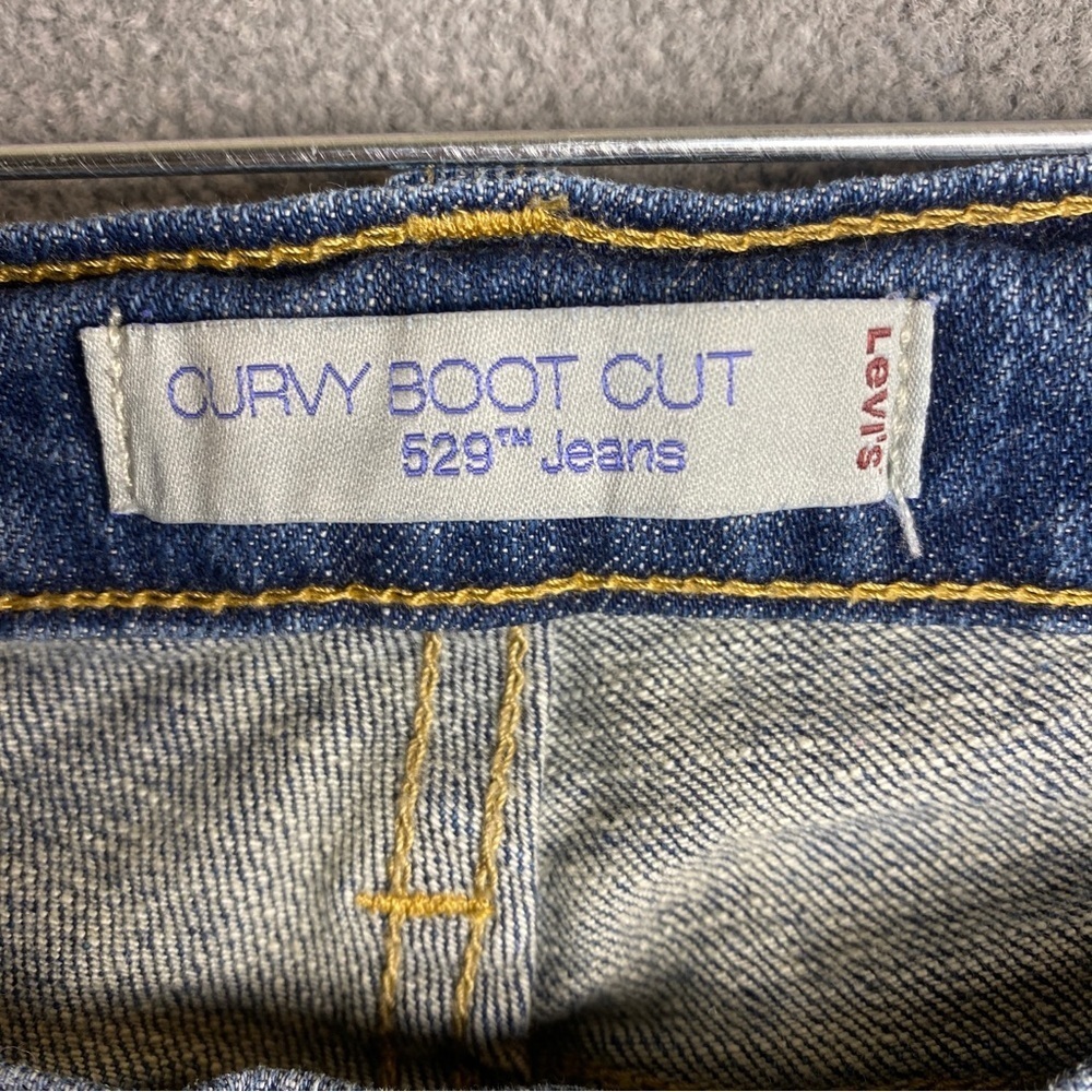 Levi’s 529 Curvy Boot Cut Jeans Denim Blue Women’s Size 12 Medium - Picture 4 of 9